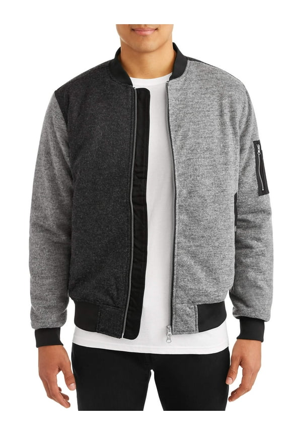 Men's Bomber Blocked Flannel Jacket