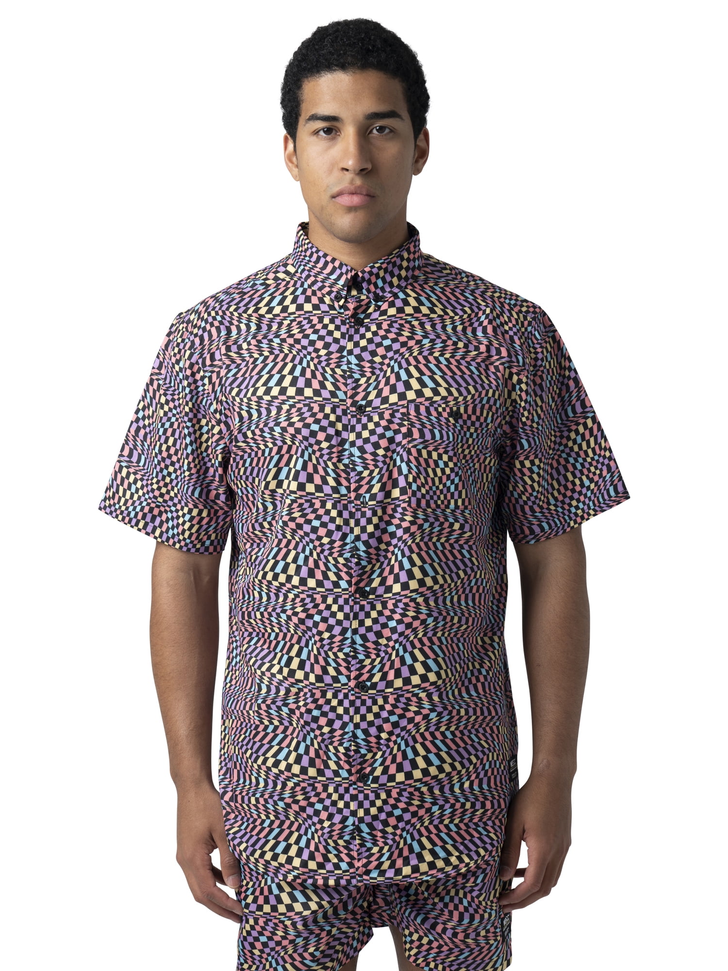 WeSC Oden Short Sleeve Shirt Color Warp All Over Print - S - 2XL