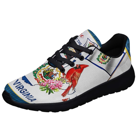 WeStVirginia Cardinal and Rhododendron Flower Home Is Where The Heart Is WeStVirginia Shoes Sneakers Black Size 4.5