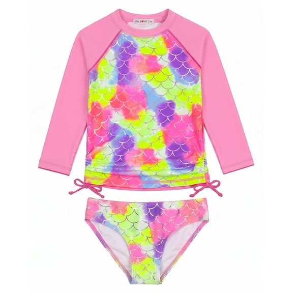 WeVSwe Toddler Girl's Swimwear 2-10T, UPF 50+ Sun Protection, Mermaid Print, Zipper Closure, Quick-Dry