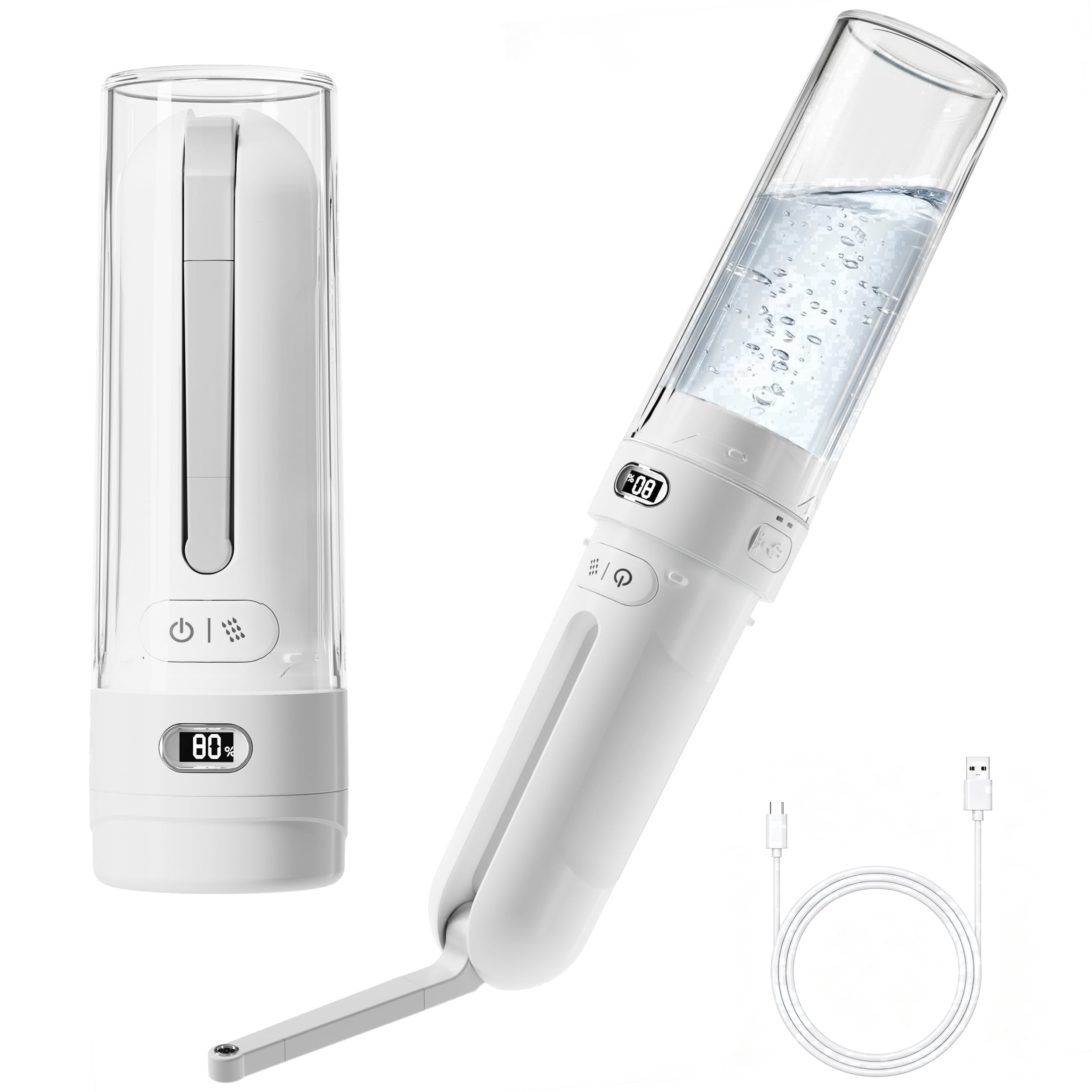 WeWi HLTH Electric Travel Bidet for Ultimate Personal Hygiene Cleaning at Home and Camping, Rechargeable Porable Bidet Sprayer with 3 Pressure | Waterproof, White