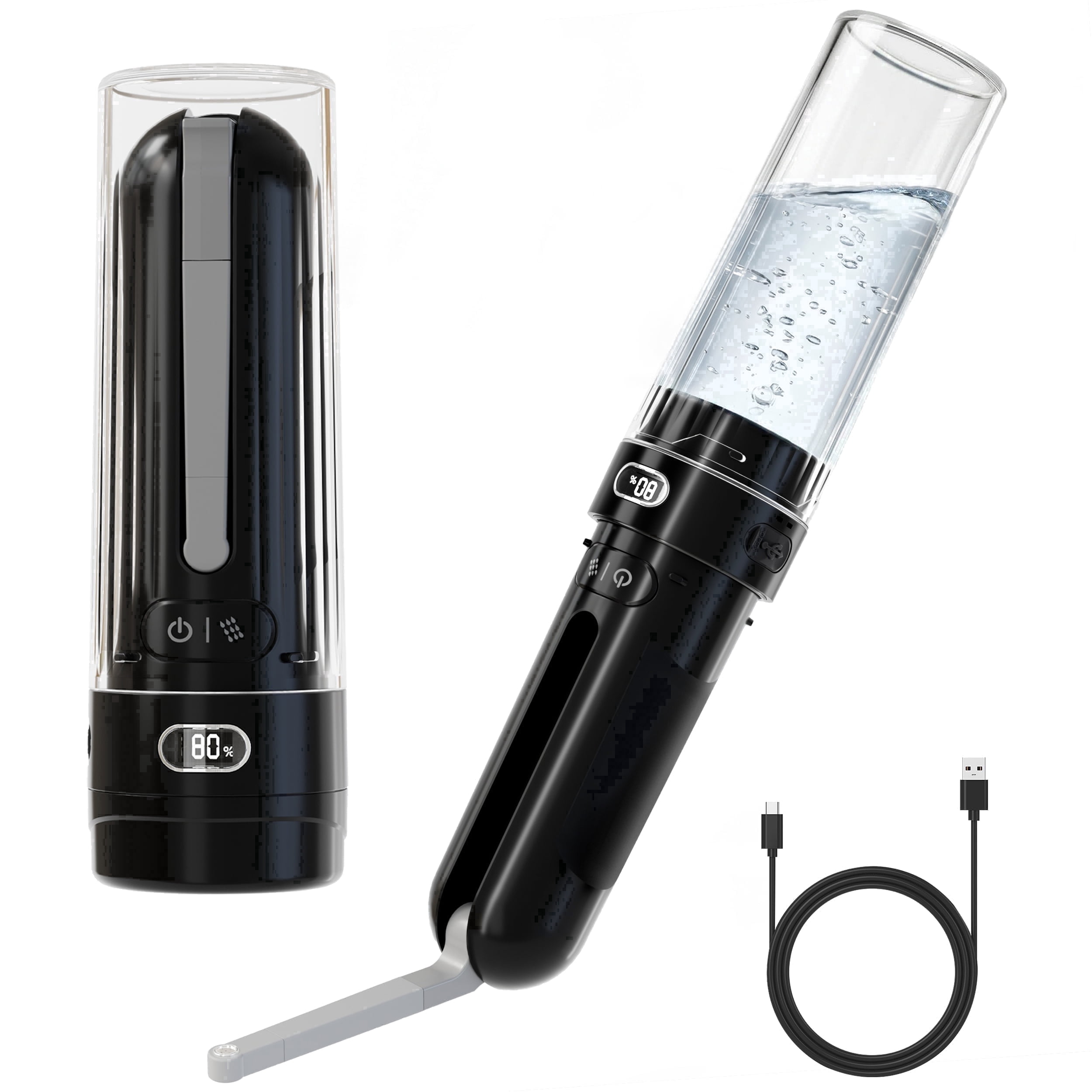 WeWi HLTH Electric Travel Bidet for  Ultimate Personal Hygiene Cleaning at Home  and Camping - Rechargeable Portable Bidet Sprayer with 3 Pressure, Black