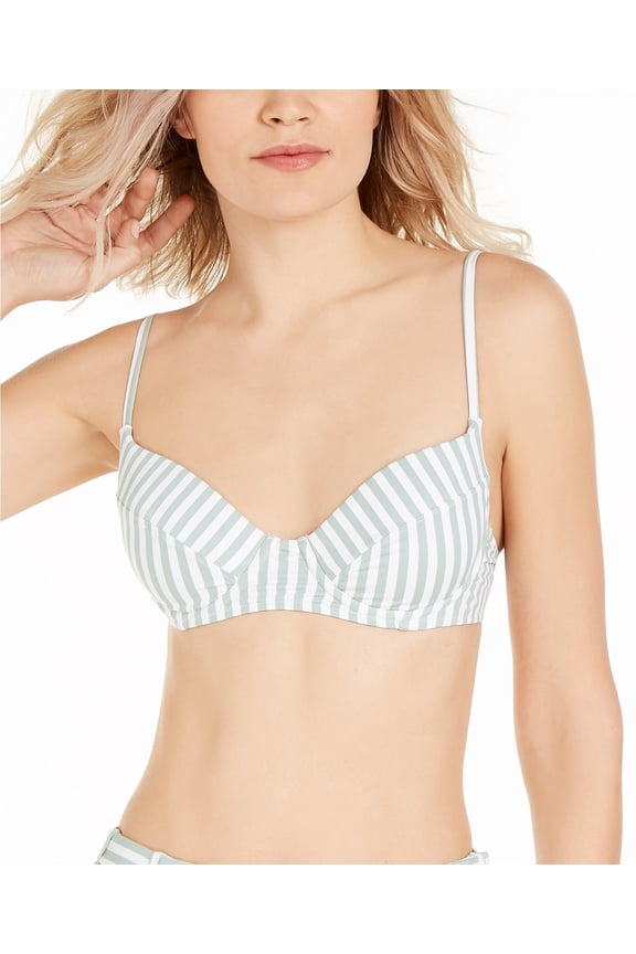 WeWoreWhat JADEITE Striped Lydia Underwire Bikini Swim Top, US X-Large