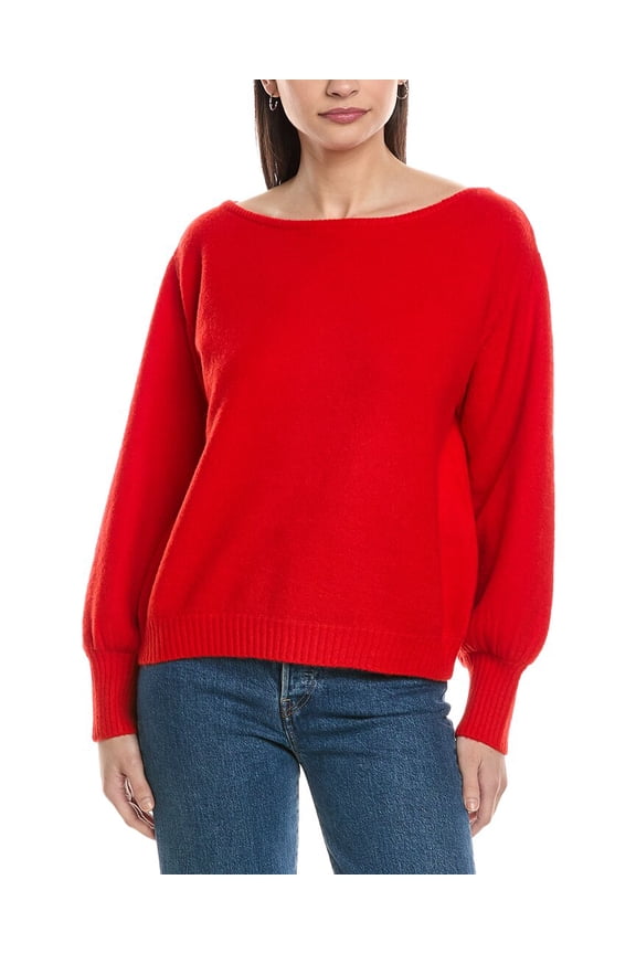 WeWoreWhat womens  Balloon Sleeve Wool-Blend Sweater, xs, Red