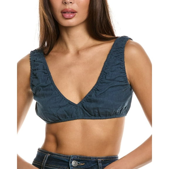 WeWoreWhat womens Bralette Linen-Blend Top, xs