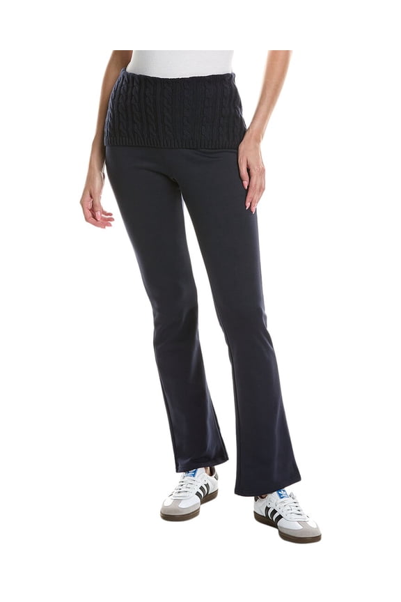 WeWoreWhat womens Cable Knit Roll Over Pant, XXS, Blue