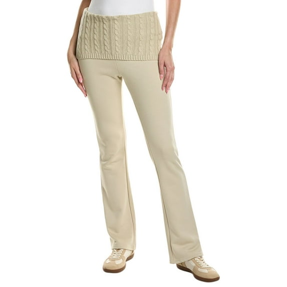 WeWoreWhat womens Cable Knit Roll Over Pant, xs, Brown
