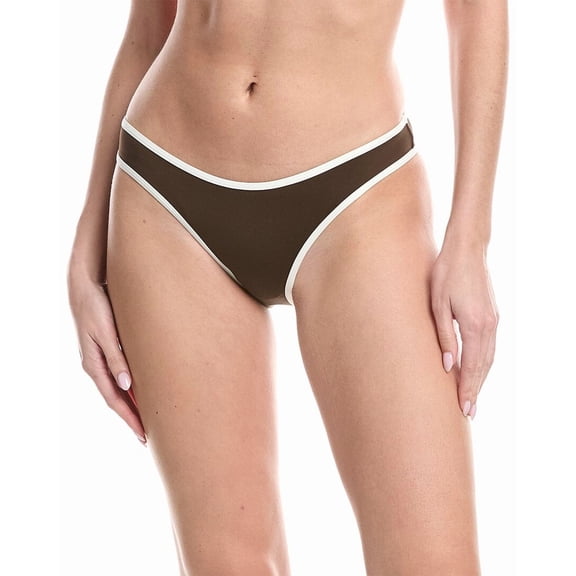 WeWoreWhat womens Classic Scoop Bikini Bottom, m, Brown