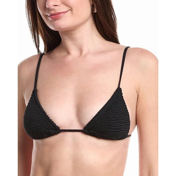 WeWoreWhat womens Cooper Bikini Top, l, Black