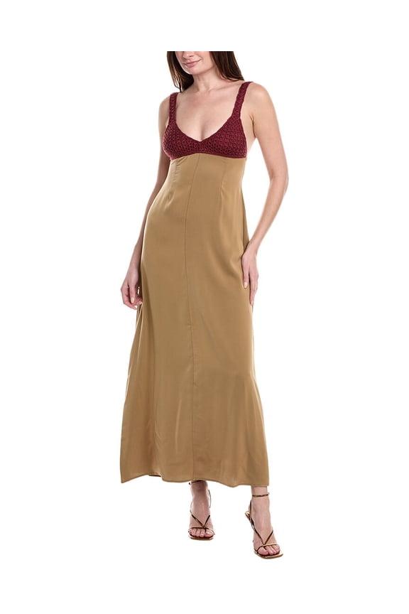 WeWoreWhat womens  Crochet Maxi Dress, 0, Beige