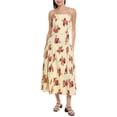 thumbnail image 1 of WeWoreWhat womens  Flare Panel Linen-Blend Midi Dress, 0-0, 1 of 4