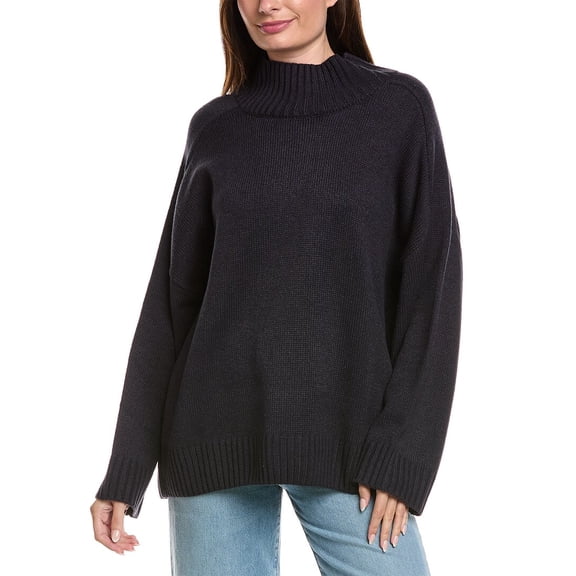 WeWoreWhat womens  Oversized Funnel Neck Sweater, xs, Blue