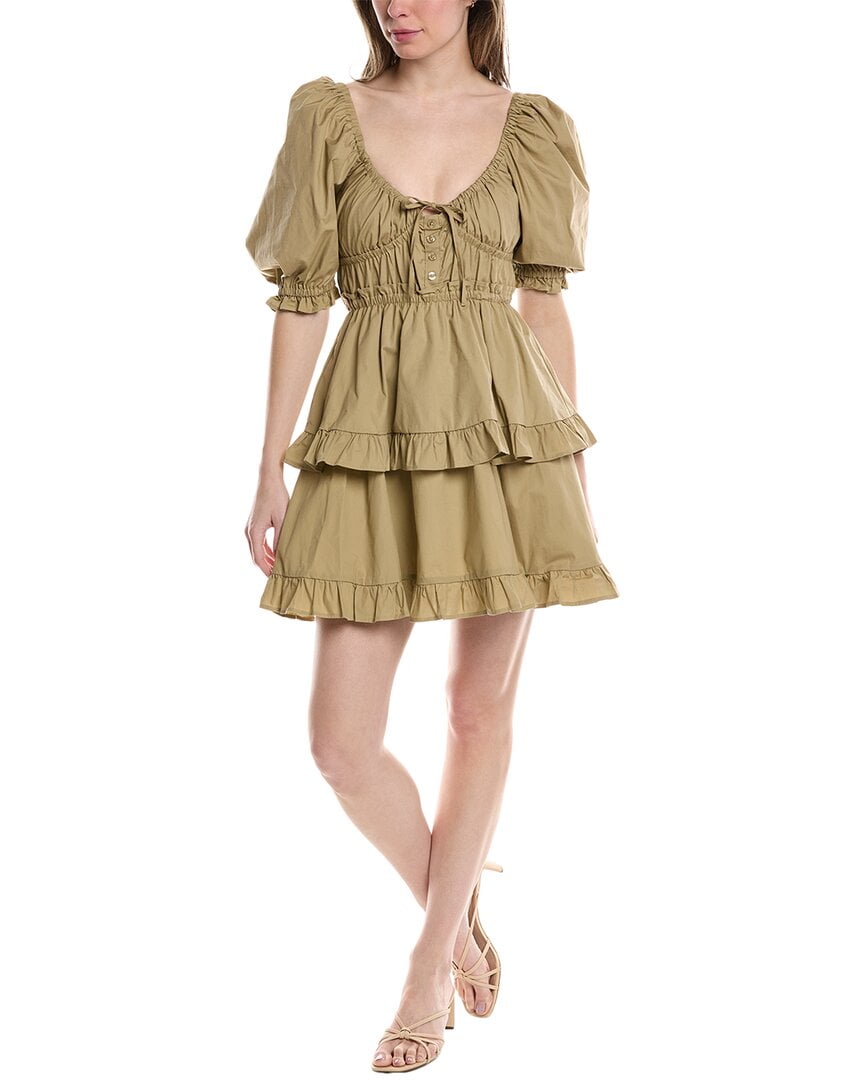 WeWoreWhat womens Puff Sleeve Mini Dress, xs, Brown - Walmart.com