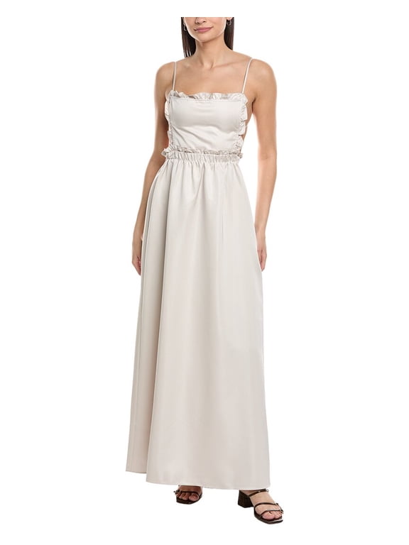 WeWoreWhat womens Ruffle Bib Maxi Dress, XXS