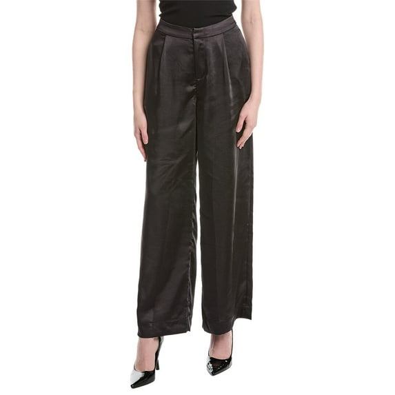 WeWoreWhat womens Silky Trouser Pant, 0, Black