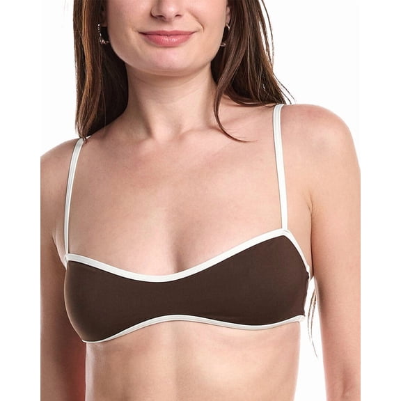 WeWoreWhat womens  Sport Bikini Top, XL, Brown