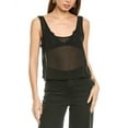 thumbnail image 1 of WeWoreWhat womens  Square Neck Chiffon Tank, XXS, Black, 1 of 3