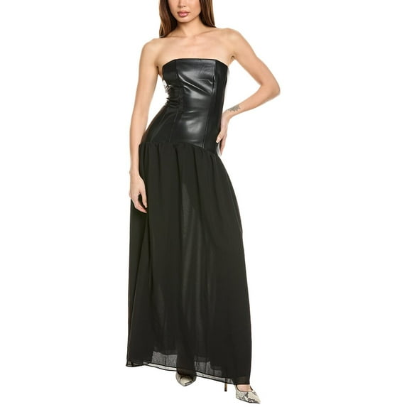 WeWoreWhat womens Strapless Corset Gown, 6, Black