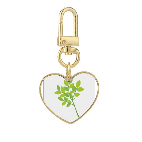 Weak Grenn Branches Green Gold Heart Keychain Metal Keyring Holder