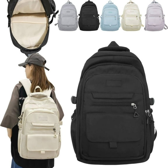 Weaklki Backpack Cute,Backpack for College High Middle Fashion Student Bag,Cute Aesthetic Bookbag for Women,Black