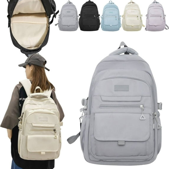 Weaklki Backpack Cute,Backpack for College High Middle Fashion Student Bag,Cute Aesthetic Bookbag for Women,Grey