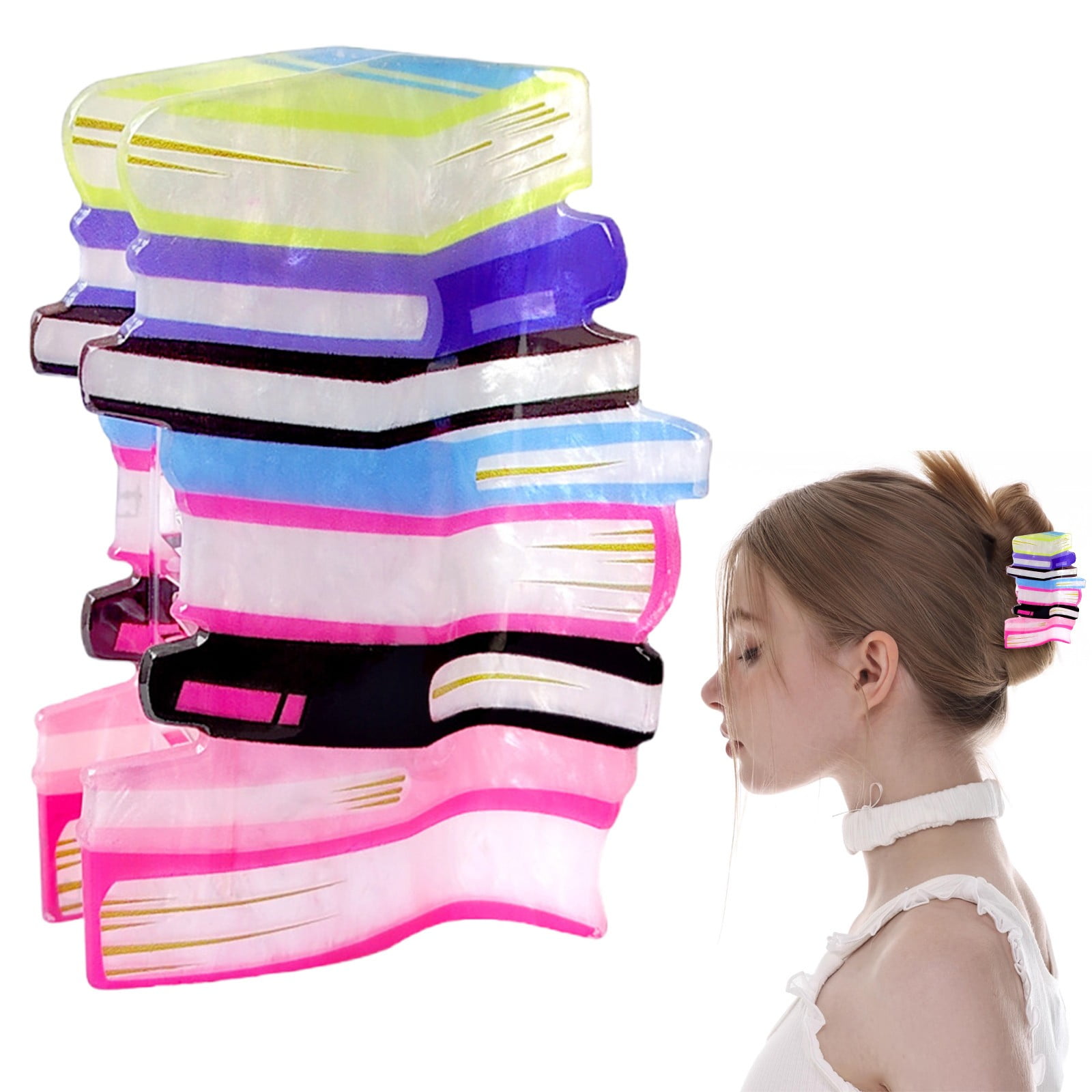 Weaklki Book Hair Clip,Book Hair Claw Clips,Back To School Hair