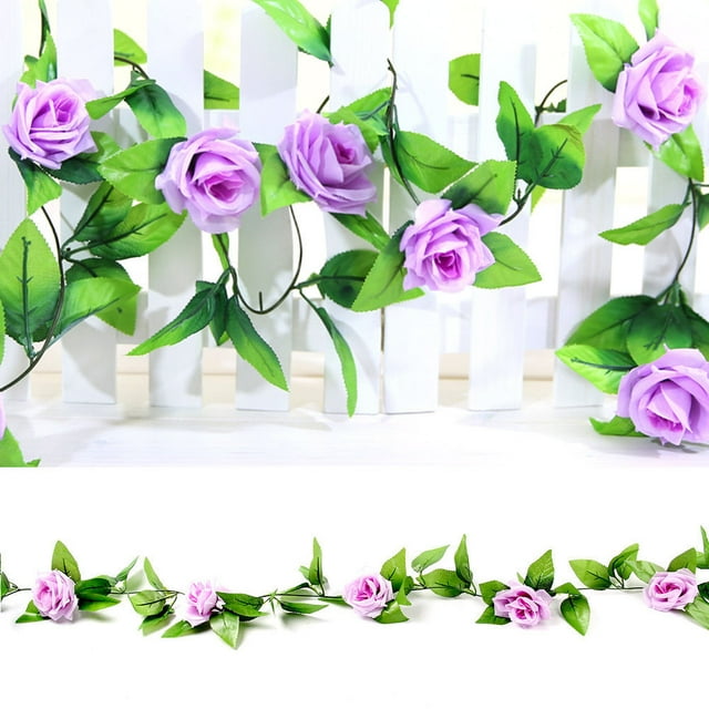 Weaklki Clearance,1x 8 Ft Artificial Silk Rose Flower Ivy Vine Leaf ...