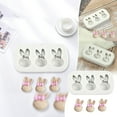 Weaklki Clearance,Mold,Easter Bunny Eggs DIY Chocolate Cake Baking Tool Silicone Molds,White