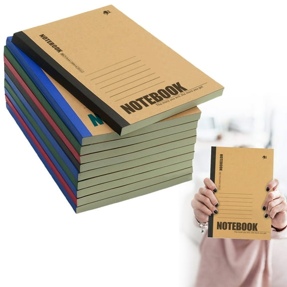 Weaklki Composition Notebook,A5 Composition Notebook,Journals College Ruled Kraft Notebooks with Rainbow Spines Small Lined Composition Book for Office Home,120 Pages/60 Sheets(Random Color,1 Pcs)