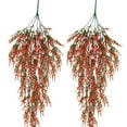 Weaklki Red,Artificial Hanging Green Ferns Lavender Wall Hanging Rattan
