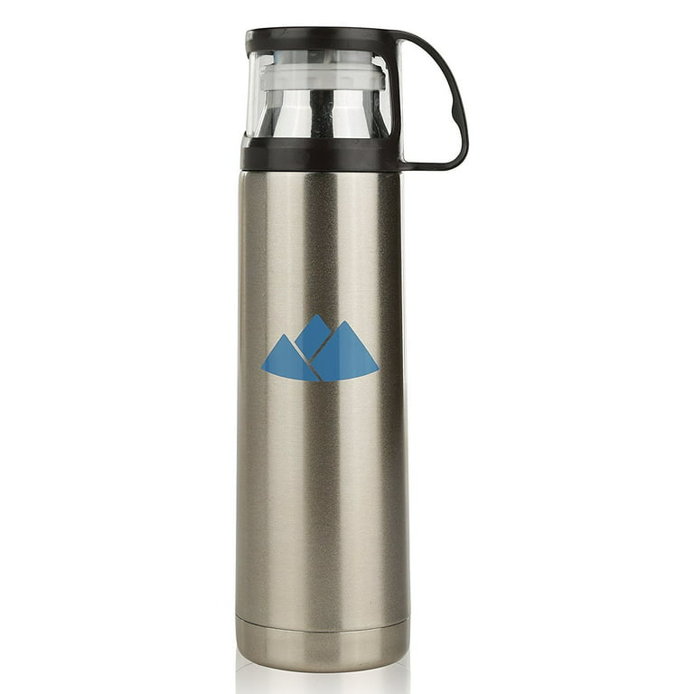 Travel Mug Stainless Steel Thermos Vacuum Mug 16oz | Contemporary Insulated Commuter Tumbler for Office, Home, Camping, School, Hiking | 16 Ounce