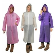 Wealers Adult Long Raincoat with Hood EVA Material Breathable and Lightweight Reusable Unisex Rainwear
