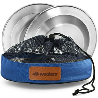 Wealers Stainless Steel Plates and Bowls Camping Set Small and Large  Dinnerware for Kids, Adults, Family, Camping, Hiking, Beach, Outdoor Use