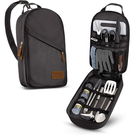 Wealers Portable BBQ Camp Kitchen Cooking Utensil Organizer Travel Set