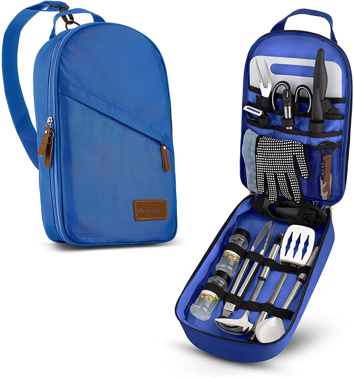 Wealers Portable BBQ Camp Kitchen Cooking Utensil Organizer Travel Set