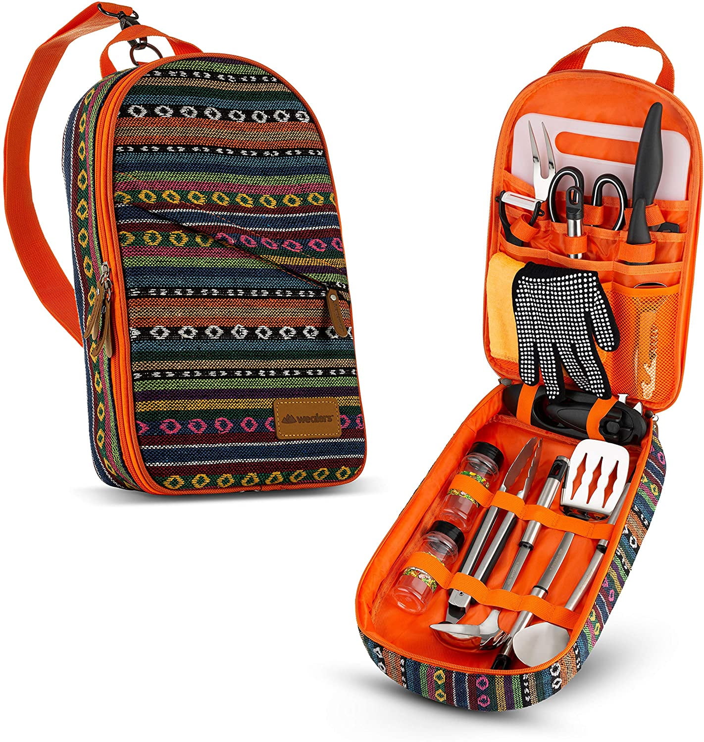 Wealers Portable BBQ Camp Kitchen Cooking Utensil Organizer Travel Set