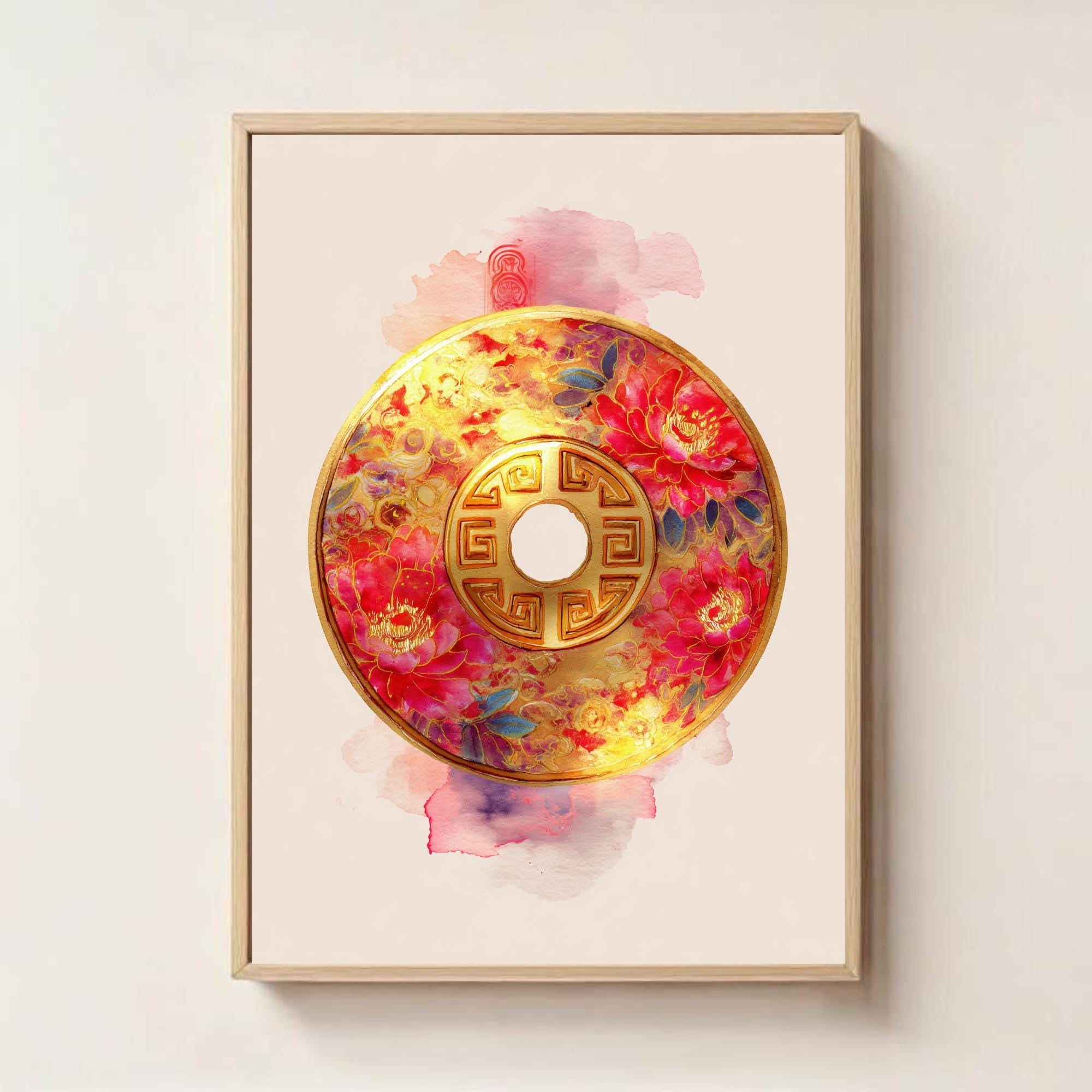 A colorful painting of a face on wooden surface Wall Art Canvas