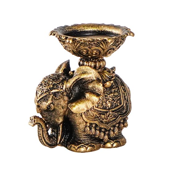 Wealth Elephant Holder Elephant Statue Tealights Candlesticks Home Decors for Desktops Centerpieces