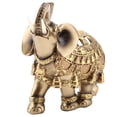 thumbnail image 1 of Wealth Figurine Elephant Statue,Lucky Feng Shui Golden Polyresin Elephant Statue Sculpture Wealth Figurine Home Decoration,Gift for Your Family[S], 1 of 9