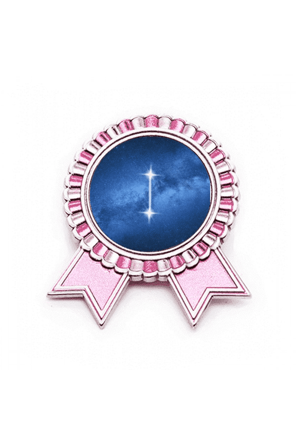 Wealth Fortitude Beautiful Lucky Stars Badge Brooch Pin Pink Winner Award Medal