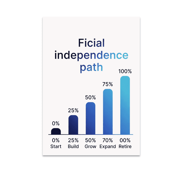 Wealth Growth Wall Chart - Financial Independence Path - 13x19 Poster Print
