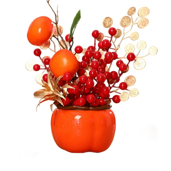 Wealth Lucky Fruit, Fake Fruit Tree Chinese New Year Lucky Tree Plant Spring Festival Gifts Decorative Artificial Plants for Living Room Garden Bedroom Office Desk Decor 1pc