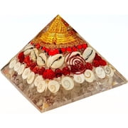 Wealth Pyramid,Orgone Gomati Chakra Rudraksha Kaurie,Natural Crystal pyramid For Wealth Attraction,Vastu Balancing,cash flow,Prosperity and Abundance