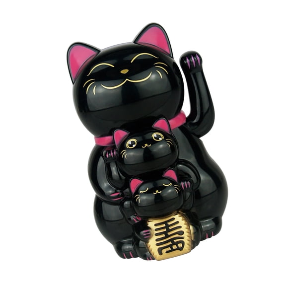 Wealth Welcoming Cats,Solars Power Cats Waving Arm,Fengshui Decorations Solars Fortunes Statue Ornament