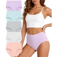 thumbnail image 1 of Wealurre Cotton Underwear for Women, High Waisted Tummy Control Briefs, Soft Breathable 5-Pack, S-3XL, 1 of 8