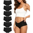 thumbnail image 1 of Wealurre Women's Modal Lace Hipster Underwear Mid Rise Soft Stretch Breathable Briefs Panties 6 Pack, 1 of 7