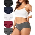 thumbnail image 1 of Wealurre Women's Cotton Underwear, Mid-Rise Brief Panties Full Coverage Panties Soft Stretch 5-Pack, 1 of 8
