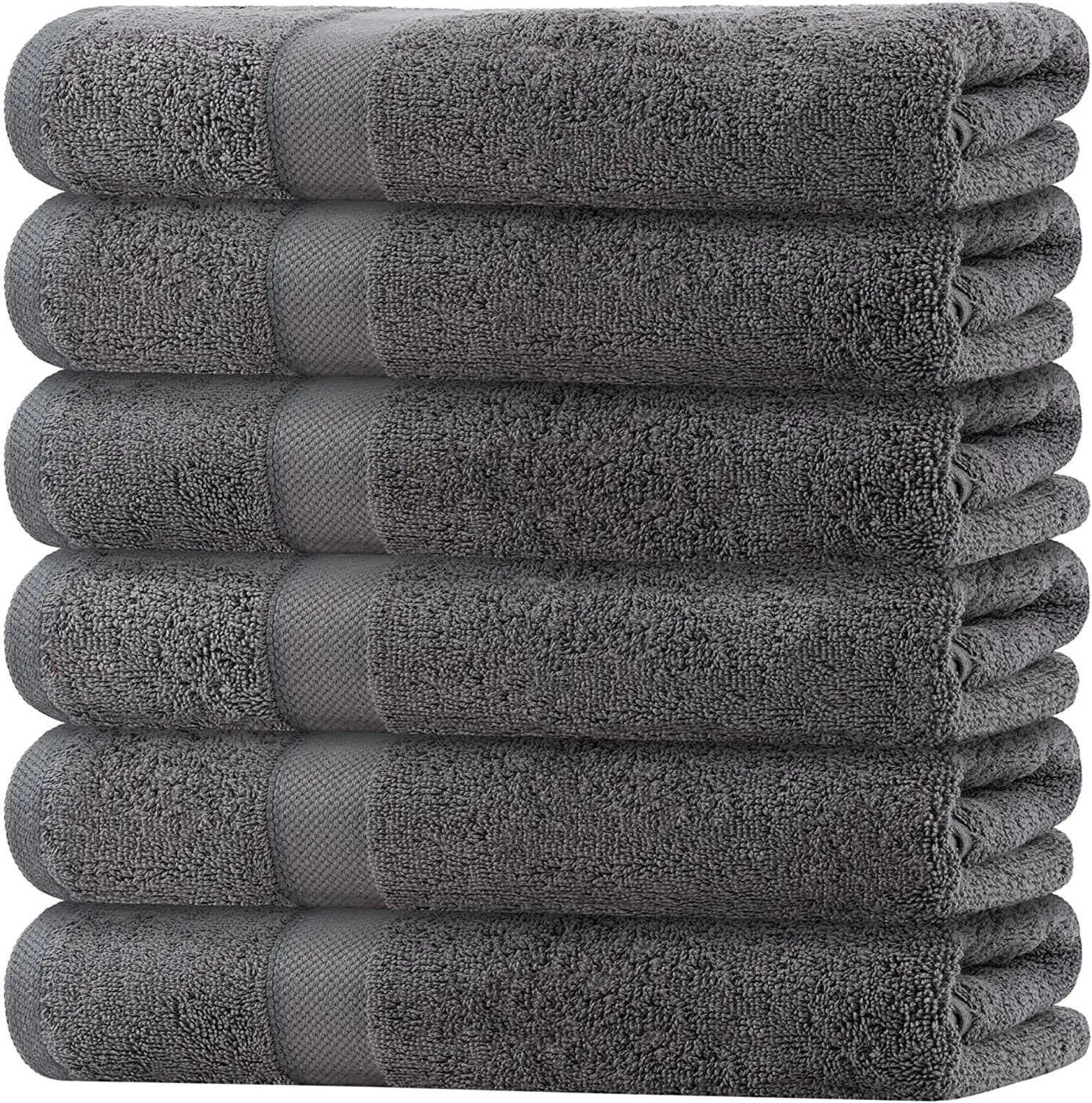 Wealuxe Cotton Bath Towels 22x44 Inch Small and Lightweight 6 Pack