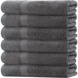 Wealuxe Small Bath Towels 22x44 Inches, 100% Cotton Lightweight Thin  Bathroom Towels for Gym, Spa, Saloon [6-Pack, Grey]