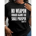 thumbnail image 1 of No Weapon Formed Against Me Shall Prosper Isaiah 54:17 Christian Bible Verse Inspirational Faith Graphic T-Shirt for Men and Women Retro Spiritual Apparel, 1 of 6